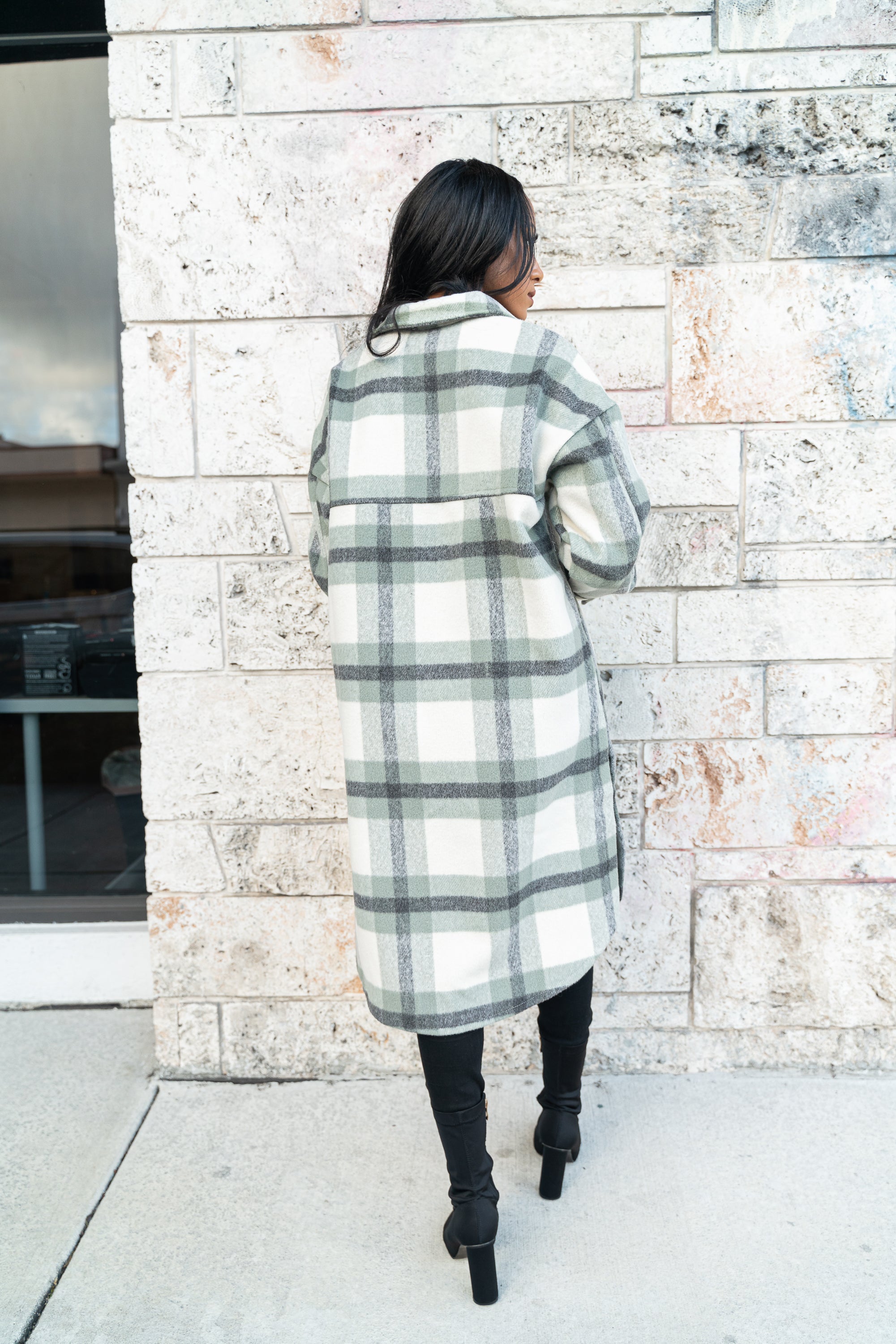 Sage Plaid Jacket