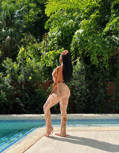 Taupe Fringe Pant Set