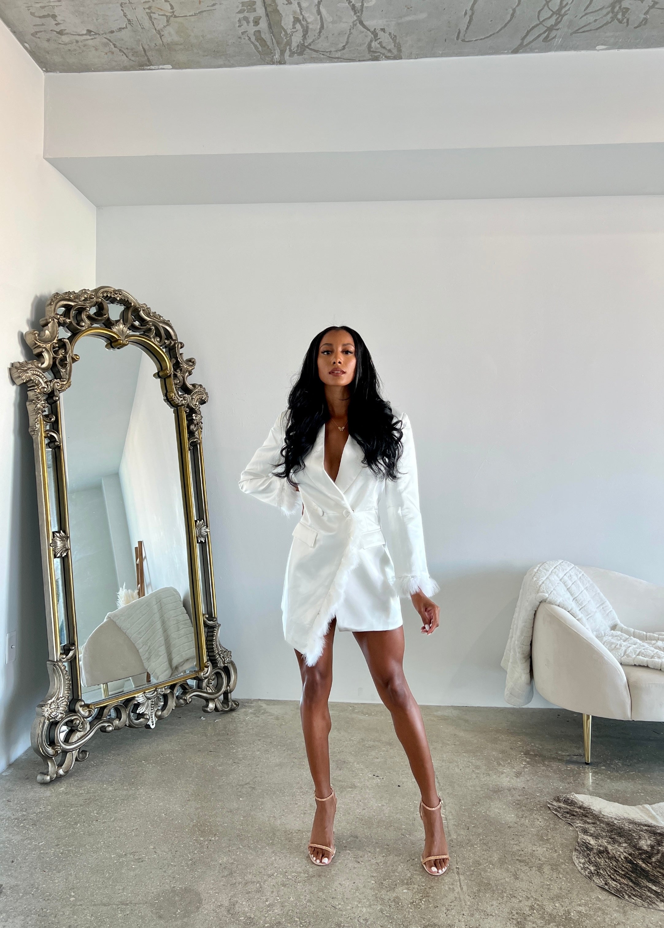 Feather Blazer Dress