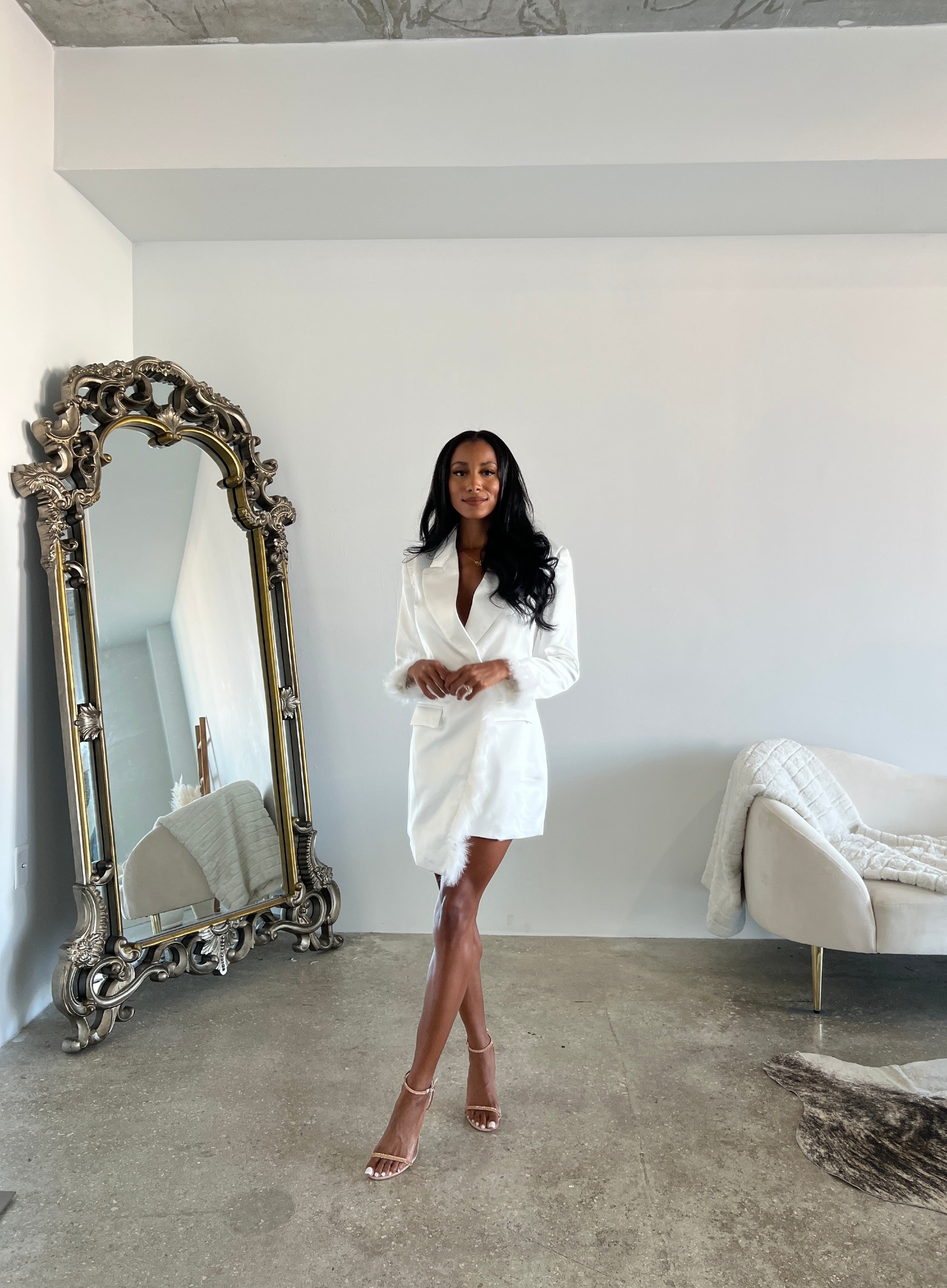 Feather Blazer Dress